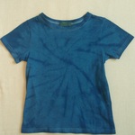 藍染め ( 阿波藍灰汁発酵建て ) 120ｻｲｽﾞこどもTｼｬﾂ-絞り③）