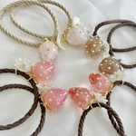 《ツヤぷく苺》おそろい2個セット♡いちごとお花のキッズヘアゴム