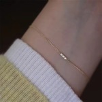 受注製作 ブレスレット ＊ simple three zirconia bar bracelet