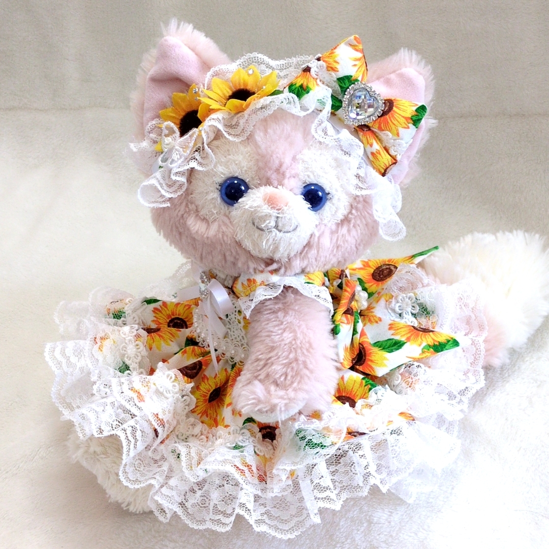 1126.リーナベルコスチューム♡Sサイズ用♡水色白お花のホワイト