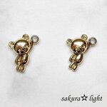 【10個】くま チャーム ライトゴールド
