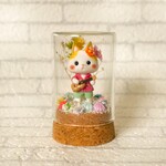 粘土　茶白猫さんとウクレレ♪　(ガラス瓶)