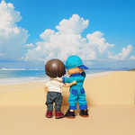 【完成品】海と花火　 着せ替えウォールＬ  受注制作     