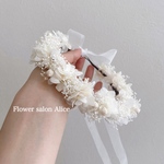 花冠　はなかんむり　ベビーキッズ　ハンドメイド　冠　プリザーブドフラワー　ドライフラワー　結婚式　記念日　100日　お食い初め　七五三 バースデーフォト　ホワイト　✴︎白紫陽花and白かすみ草✴︎