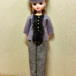 リカちゃん＊秋のトップ・パンツセット　ラベンダー