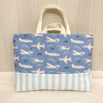 【hasu1835様】《Cath Kidston生地使用》レッスンバッグ飛行機　ストライプ　ブルー