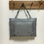 細ストライプ柄ビタット付きおしりふきポーチ☆持ち手取り外し付き