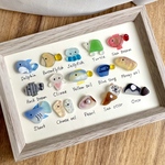 飾る水族館🐠15種類のお魚図鑑⭐︎シーグラスアート☆No.73 図鑑　海の生き物　置物　欧米　クラゲ　ミニチュア　ヒーリング 春　イースター  4月　5月　ギフト　プレゼント　父の日　海好き