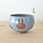 【new】カフェオレボウル（青）うさぎ水玉【在庫有】