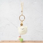 気分次第！羊毛フェルトバッグチャーム（白い子）No.9