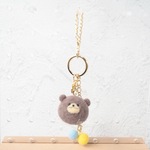 気分次第！羊毛フェルトバッグチャーム（濃い茶の子）No.9