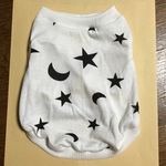 ★送料無料★星と月 犬の服 Sサイズ （リブホワイト）