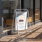 ブルックリンスタイル サインボード 黒色 ブラック 白色 ホワイト A型 黒板 ブラックボード スタンドサイン 立て看板 店舗什器 おしゃれ カフェ レストラン