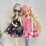 再販なし　黒×紐黒　レース　花柄　キャミ　ワンピース　　リカちゃん　ピュアニーモ　ワンピース　ジャケット　ショートパンツ　ブラウス