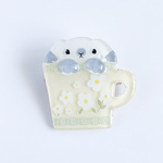 ひょっこり顔出すうさぎブローチ