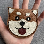 にっこり笑顔の柴犬コインケース【天然本牛革／ハンドメイド】