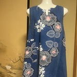 Aライン 椿模様　浴衣リメイクワンピースの販売