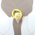 アイスクリームのヘアゴム*レモン×チョコスプレー*ブレスレット*レース編み