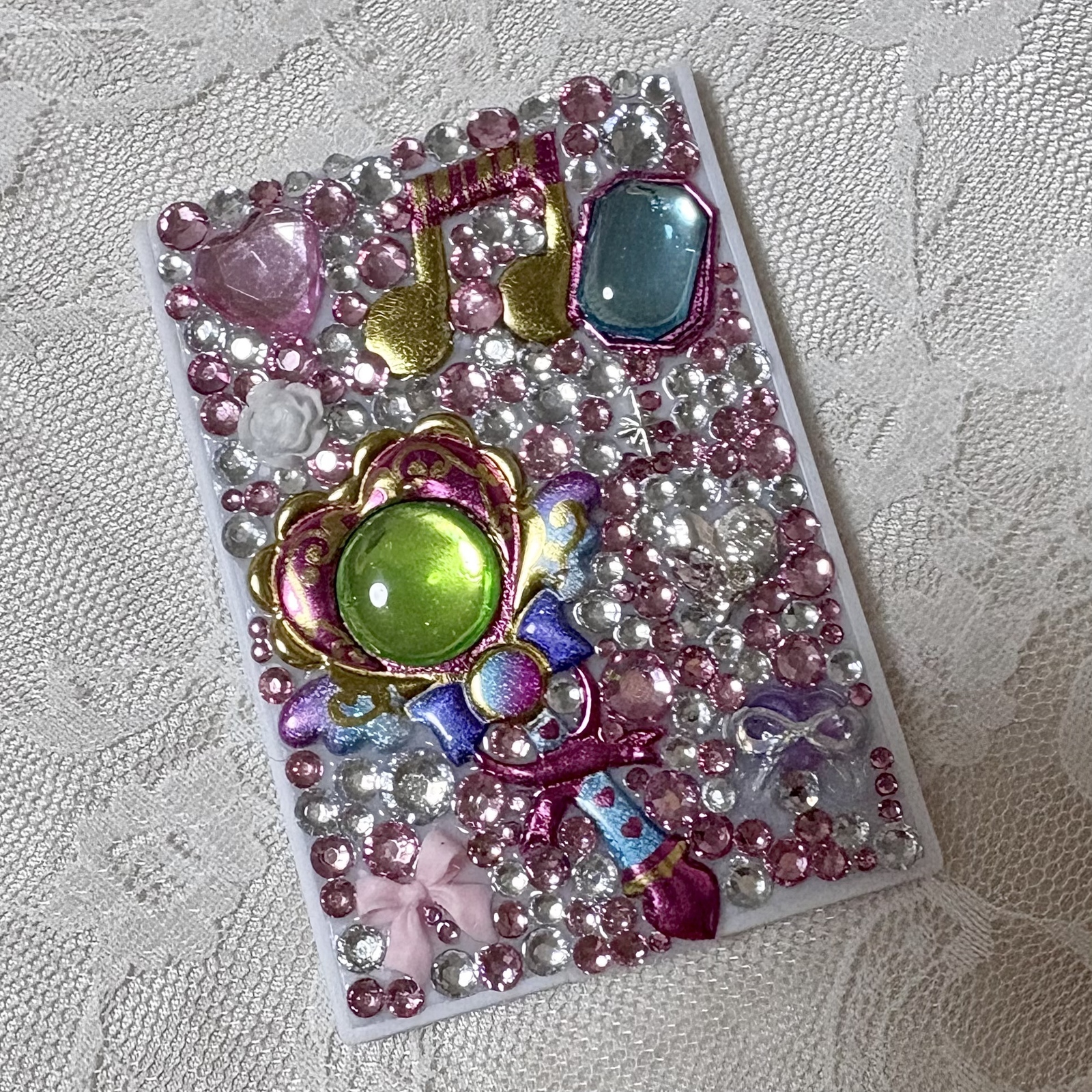 ミラー コンパクトミラー デコ ハンドメイド ピンク 埋めつくし 量産