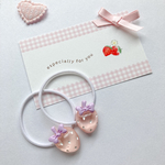 パープルいちごのヘアゴム🍓 ヘアゴム　ヘアアクセサリー　キッズ　ベビー　レジン　ヘア　誕生日　プレゼント　ハート　