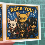 ビックリマン風シール6枚「ロッキューチワワちゃんず」