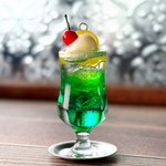 【再販】レトロなメロンクリームソーダのキーホルダー