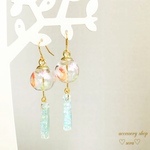 ✨再販8✨金魚と蓮の花の風鈴ピアス／イヤリング