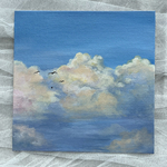 風景画 空 雲 カラフル 原画 アクリル絵の具
