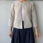 流行に左右されない。長く着れるリネン100ジャケット。天然生活 伊藤まさこ 七分袖　生成り色