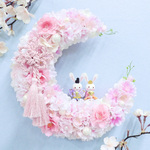 特集掲載 再販71＊満開の桜 三日月リース (お雛様・ひなまつり・結婚祝い・出産祝い) 抗ウイルス光触媒加工付き＊