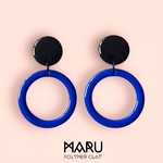 circle vivid blue ピアス/イヤリング