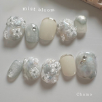 No.6⌇mist bloom （ミストブルーム）ぷくぷくネイル　お花ネイル　マグネットネイル　梅雨ネイル　Chamo nail ネイルチップ