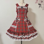 *⋆⸜𝐧𝐞𝐰⸝⋆*タータンチェックハートポケットジャンパースカート 3サイズ展開 ロリータワンピース ロリィタファッション
