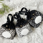 【ホワイト】オムツ替えらくらく おむつ巾着 おしりふき一体型 おむつポーチ ダルメシアン 巾着