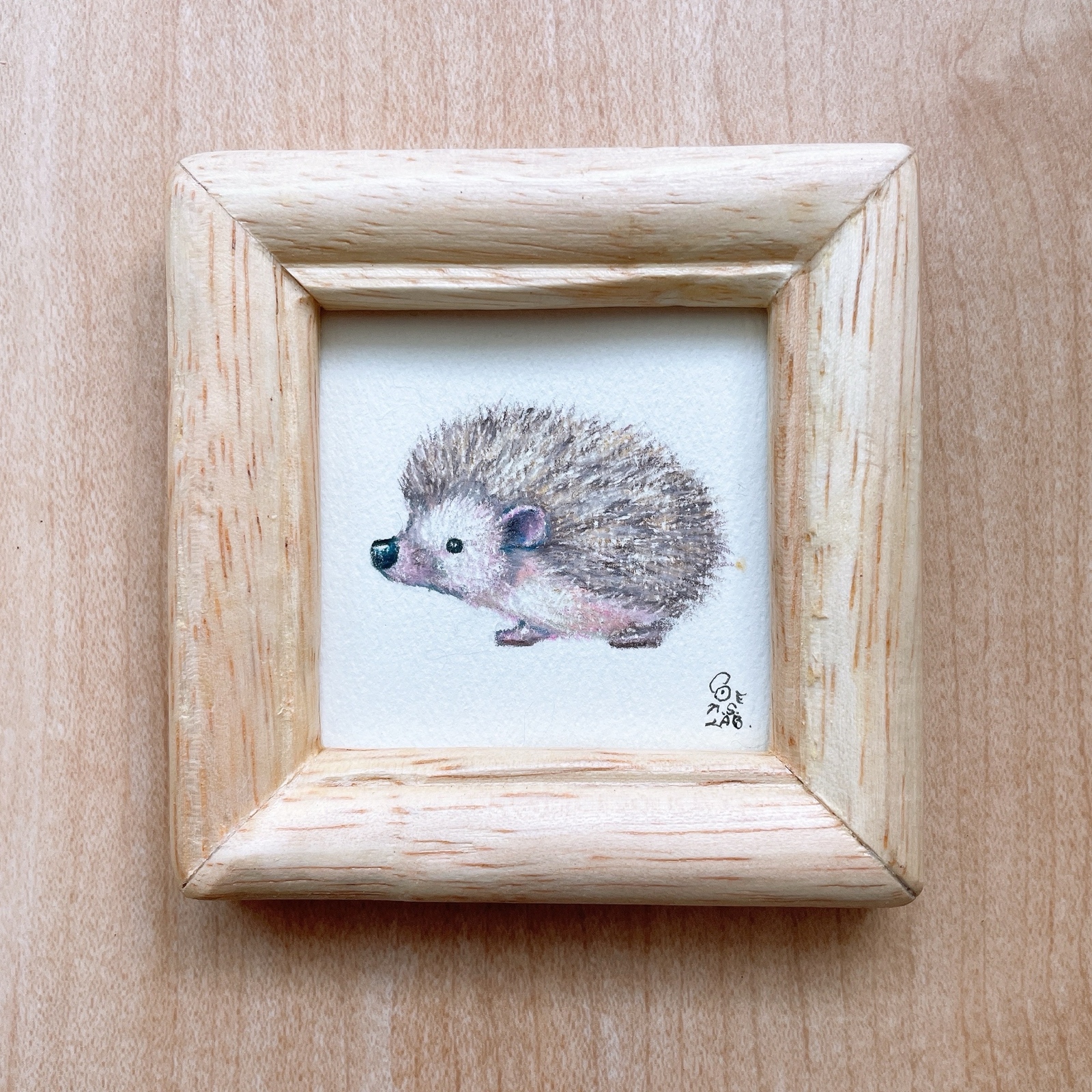 ハリネズミ　油彩画　原画 ハリネズミのダーシー 初回版「特製ステッカー」付き｜青幻舎