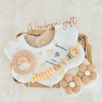 ♡NEW♡　もくもくスタイとヘアクリップセット　071　出産祝い　ギフト　おしゃれ　もくもくスタイ　ヘアクリップ　ヘアゴム　歯固め　名入れ