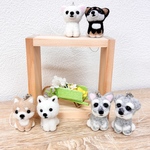 羊毛フェルトマスコット　わんこストラップ②(柴犬、チワワ、シュナウザー）