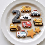 はたらくくるまのバースデークッキーセット【アイシングクッキー・名入れ・誕生日・記念日・車】