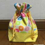 現品のみセール！カラフルなお花柄なコップ袋用巾着！
