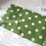 ✴再々…販✴【受注製作】小さめﾄﾞｯﾄが可愛い♡greenマスクケース♪（小ｻｲｽﾞ）
