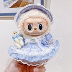 JANAYA ハンドメイド　ラブブ　labubuぬいぐるみ服　水色ワンピース　4点セット