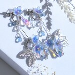桔梗　ピアス　イヤリング　ディップアート　キキョウ　レジン　サージカルステンレス