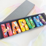 お名前クレヨン「星のカケラ」  出産祝  記念日ギフトに　アルファベット（レインボー）