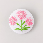 【受注制作】ナデシコの花刺繍ブローチ 撫子