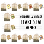 50枚！TEA BAGラベルフレークシール