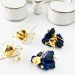14kgf*Lapis lazuli gold accented pierced earring / earring