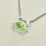 vintage 蟹ペリドット ウランガラス ネックレス（silver）