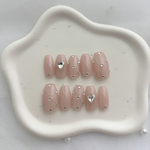 54.韓国ネイルチップ　ビジューネイルチップ　オフィスネイルチップ　ハートネイルチップ　ピンクネイルチップ　ピンク　オフィス　ハート　