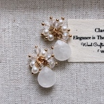 2pcs)3987)天然石タッセル)cloudy white)#1q