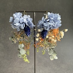 【natural blue×green】ドライフラワー　ピアス・イヤリング ウェディング　ブライダル